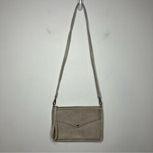 Street level faux Suede‎ crossbody purse gray